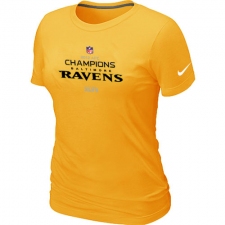 Nike Baltimore Ravens Women's 2012 AFC Conference Champions Trophy Collection NFL T-Shirt - Yellow