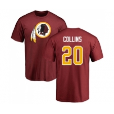 Football Washington Redskins #20 Landon Collins Maroon Name & Number Logo T-Shirt