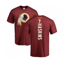 Football Washington Redskins #7 Dwayne Haskins Maroon Backer T-Shirt