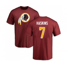 Football Washington Redskins #7 Dwayne Haskins Maroon Name & Number Logo T-Shirt
