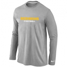 Nike Washington Redskins Authentic Font Long Sleeve NFL T-Shirt - Grey