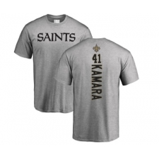 Football New Orleans Saints #41 Alvin Kamara Ash Backer T-Shirt