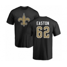 Football New Orleans Saints #62 Nick Easton Black Name & Number Logo T-Shirt