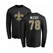 Football New Orleans Saints #78 Erik McCoy Black Name & Number Logo Long Sleeve T-Shirt