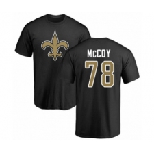 Football New Orleans Saints #78 Erik McCoy Black Name & Number Logo T-Shirt