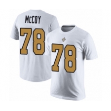 Football New Orleans Saints #78 Erik McCoy White Rush Pride Name & Number T-Shirt