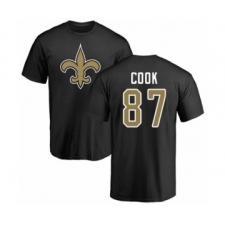 Football New Orleans Saints #87 Jared Cook Black Name & Number Logo T-Shirt