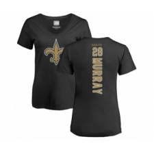 Football Women's New Orleans Saints #28 Latavius Murray Black Backer Slim Fit T-Shirt