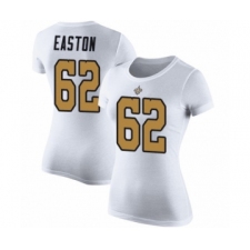 Football Women's New Orleans Saints #62 Nick Easton White Rush Pride Name & Number T-Shirt