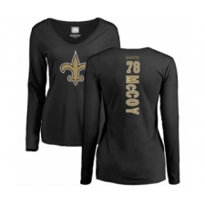 Football Women's New Orleans Saints #78 Erik McCoy Black Backer Slim Fit Long Sleeve T-Shirt