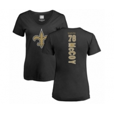 Football Women's New Orleans Saints #78 Erik McCoy Black Backer Slim Fit T-Shirt