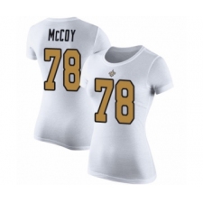 Football Women's New Orleans Saints #78 Erik McCoy White Rush Pride Name & Number T-Shirt