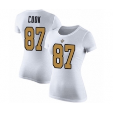 Football Women's New Orleans Saints #87 Jared Cook White Rush Pride Name & Number T-Shirt