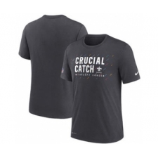 Men's New Orleans Saints Charcoal 2021 Crucial Catch Performance T-Shirt
