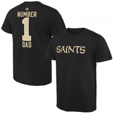 NFL Men's New Orleans Saints Pro Line Black Number 1 Dad T-Shirt