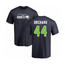 Football Seattle Seahawks #44 Nate Orchard Navy Blue Name & Number Logo T-Shirt
