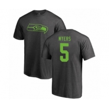 Football Seattle Seahawks #5 Jason Myers Ash One Color T-Shirt