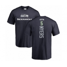 Football Seattle Seahawks #5 Jason Myers Navy Blue Backer T-Shirt