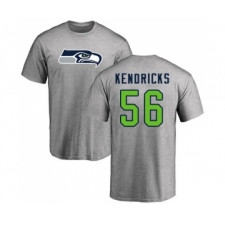 Football Seattle Seahawks #56 Mychal Kendricks Ash Name & Number Logo T-Shirt
