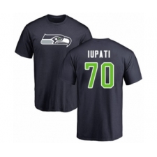 Football Seattle Seahawks #70 Mike Iupati Navy Blue Name & Number Logo T-Shirt