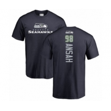 Football Seattle Seahawks #98 Ezekiel Ansah Navy Blue Backer T-Shirt