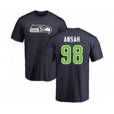 Football Seattle Seahawks #98 Ezekiel Ansah Navy Blue Name & Number Logo T-Shirt