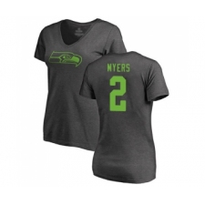 Football Women's Seattle Seahawks #2 Jason Myers Ash One Color T-Shirt