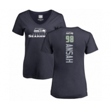 Football Women's Seattle Seahawks #98 Ezekiel Ansah Navy Blue Backer T-Shirt