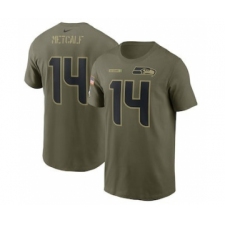 Men's Seattle Seahawks DK Metcalf Football Camo 2021 Salute To Service Name & Number T-Shirt