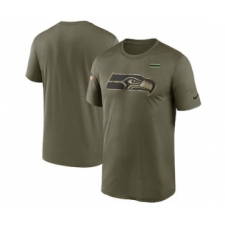 Men's Seattle Seahawks Football Olive 2021 Salute To Service Legend Performance T-Shirt