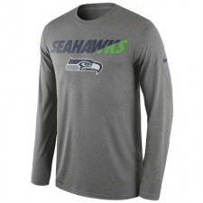 NFL Men's Seattle Seahawks Nike Charcoal Legend Staff Practice Long Sleeve Performance T-Shirt