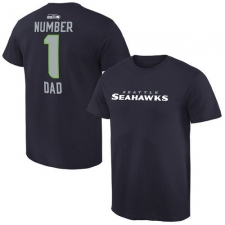 NFL Men's Seattle Seahawks Pro Line College Navy Number 1 Dad T-Shirt