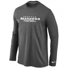 Nike Seattle Seahawks Authentic Font Long Sleeve NFL T-Shirt - Dark Grey