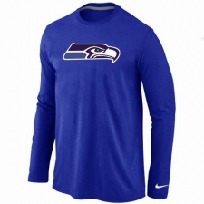 Nike Seattle Seahawks Team Logo Long Sleeve NFL T-Shirt - Blue