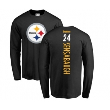 Football Pittsburgh Steelers #24 Coty Sensabaugh Black Backer Long Sleeve T-Shirt