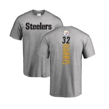 Football Pittsburgh Steelers #32 Franco Harris Ash Backer T-Shirt