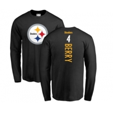 Football Pittsburgh Steelers #4 Jordan Berry Black Backer Long Sleeve T-Shirt