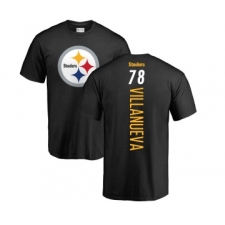 Football Pittsburgh Steelers #78 Alejandro Villanueva Black Backer T-Shirt