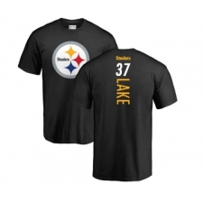 Football Women's Pittsburgh Steelers #82 John Stallworth Black Backer Slim Fit T-Shirt