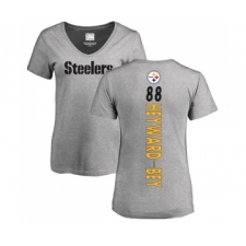 Football Women's Pittsburgh Steelers #88 Darrius Heyward-Bey Ash Backer V-Neck T-Shirt