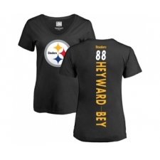 Football Women's Pittsburgh Steelers #88 Darrius Heyward-Bey Black Backer Slim Fit T-Shirt