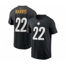Men's Pittsburgh Steelers #22 Najee Harris 2021 Black Football Draft First Round Pick Player Name & Number Football T-Shirt