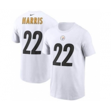 Men's Pittsburgh Steelers #22 Najee Harris 2021 White Football Draft First Round Pick Player Name & Number Football T-Shirt