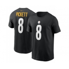Men's Pittsburgh Steelers #8 Kenny Pickett 2022 Black NFL Draft First Round Pick Player Name & Number T-Shirt