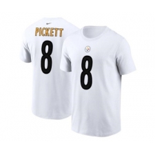 Men's Pittsburgh Steelers #8 Kenny Pickett 2022 White NFL Draft First Round Pick Player Name & Number T-Shirt
