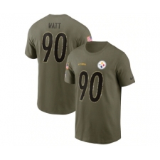 Men's Pittsburgh Steelers #90 T.J. Watt 2022 Olive Salute to Service T-Shirt
