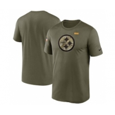 Men's Pittsburgh Steelers Football Olive 2021 Salute To Service Legend Performance T-Shirt