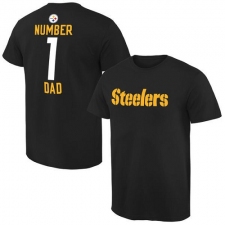 NFL Men's Pittsburgh Steelers Pro Line Black Number 1 Dad T-Shirt