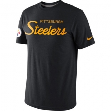 NFL Pittsburgh Steelers Nike Tri-Script Tri-Blend T-Shirt - Black