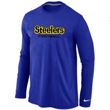 Nike Pittsburgh Steelers Authentic Font Long Sleeve NFL T-Shirt - Blue